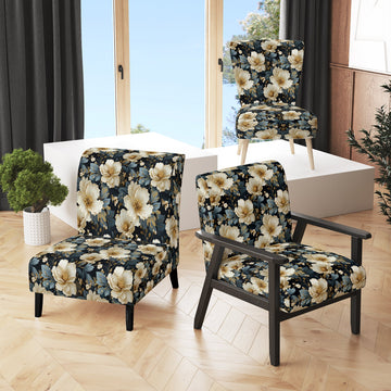 Luxurious Gold And Grey Floral Pattern - Cottage Arm Chair